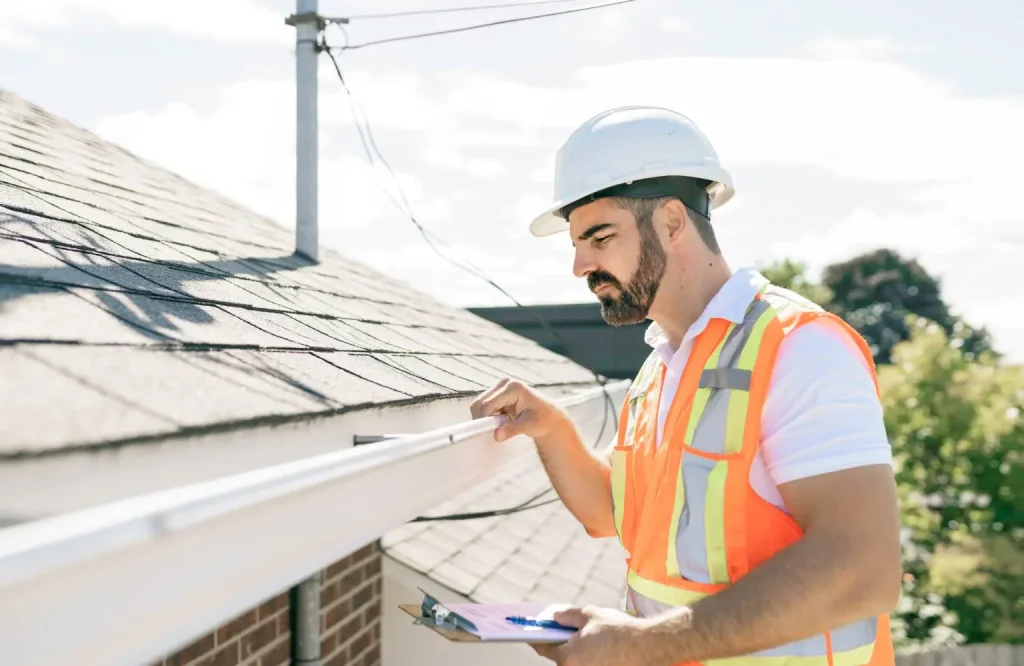 man giving roof repair quote in south east london